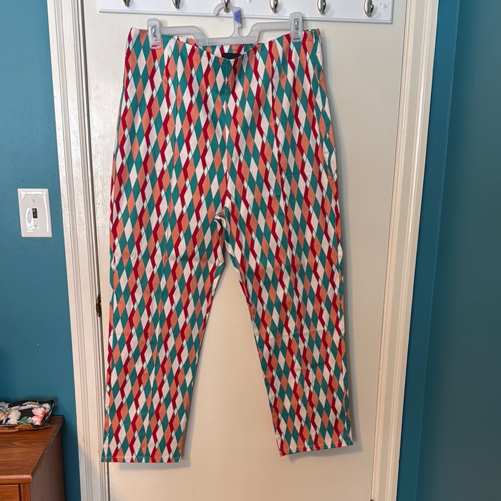 Colorful Harlequin Pattern Pants